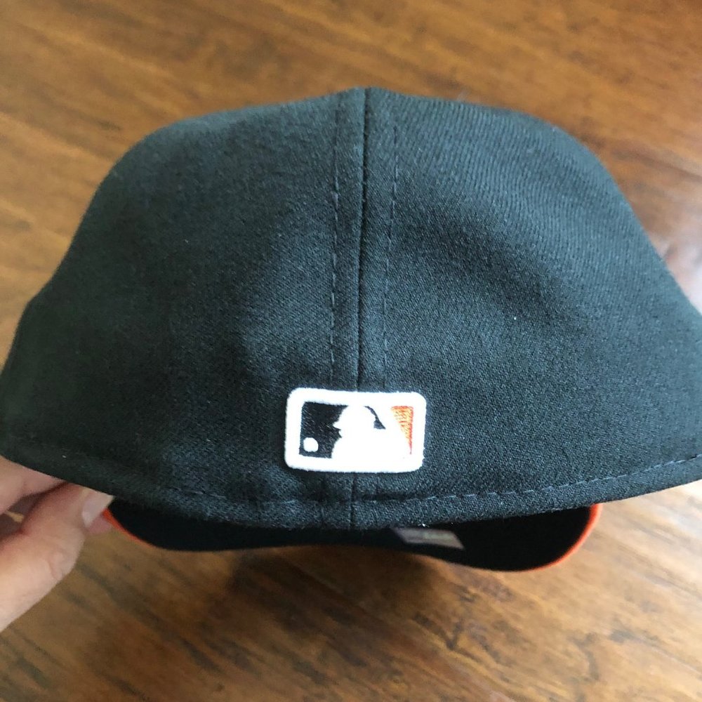 New Era 59 Fifty San Francisco Giants baseball cap hat 7.5 7 1/2 black orange - Picture 4 of 8